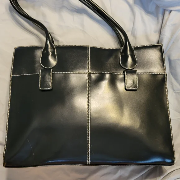 Wilson's Leather women's business tote bag in black - Picture 2 of 10
